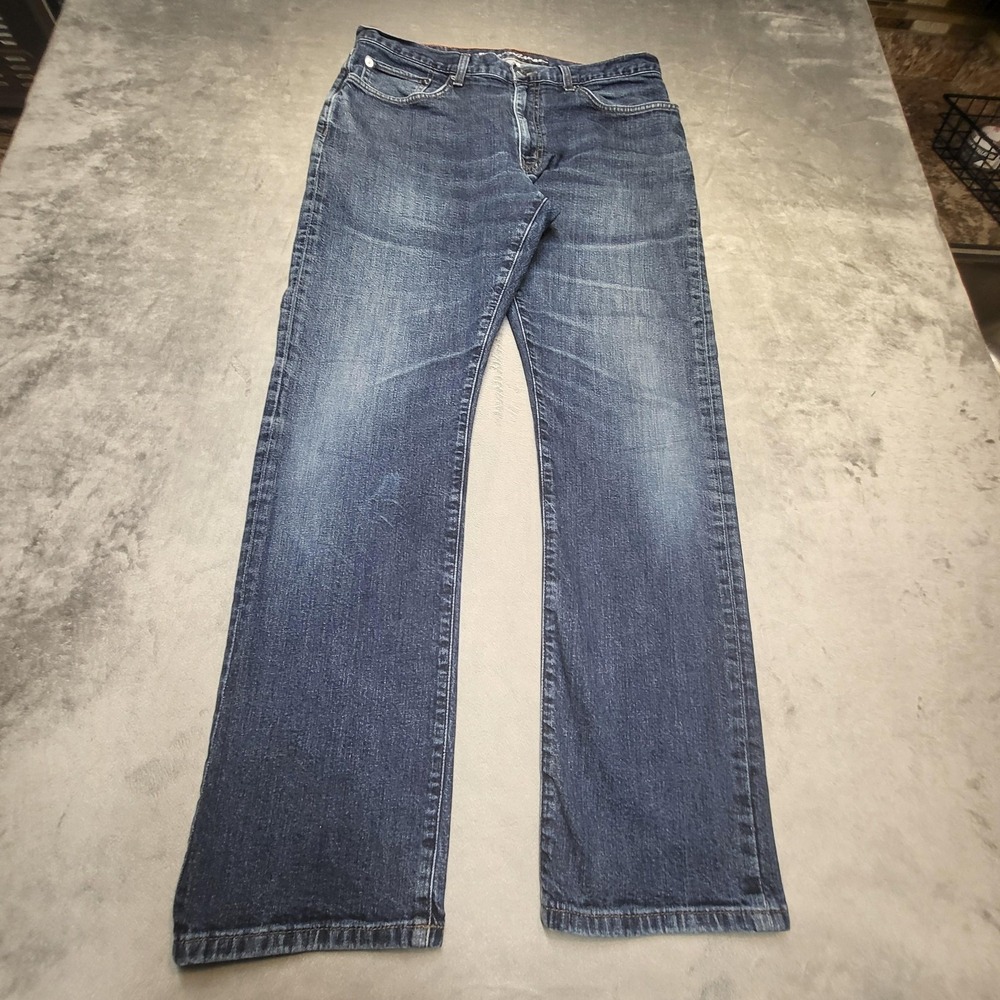 Eddie Bauer Jeans Mens 34x32 Blue Straight Regular Stretch Medium Wash Denim